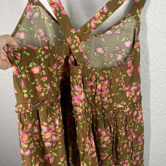 MATILDA JANE On A Whim Floral Cross Back Top Large Brown - Picture 4 of 8